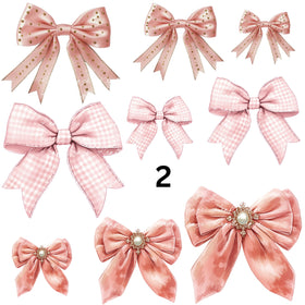 Vintage  Pink Coquette Bows UV DTF Decal accent Sheet 10x10 sheet 3 designs