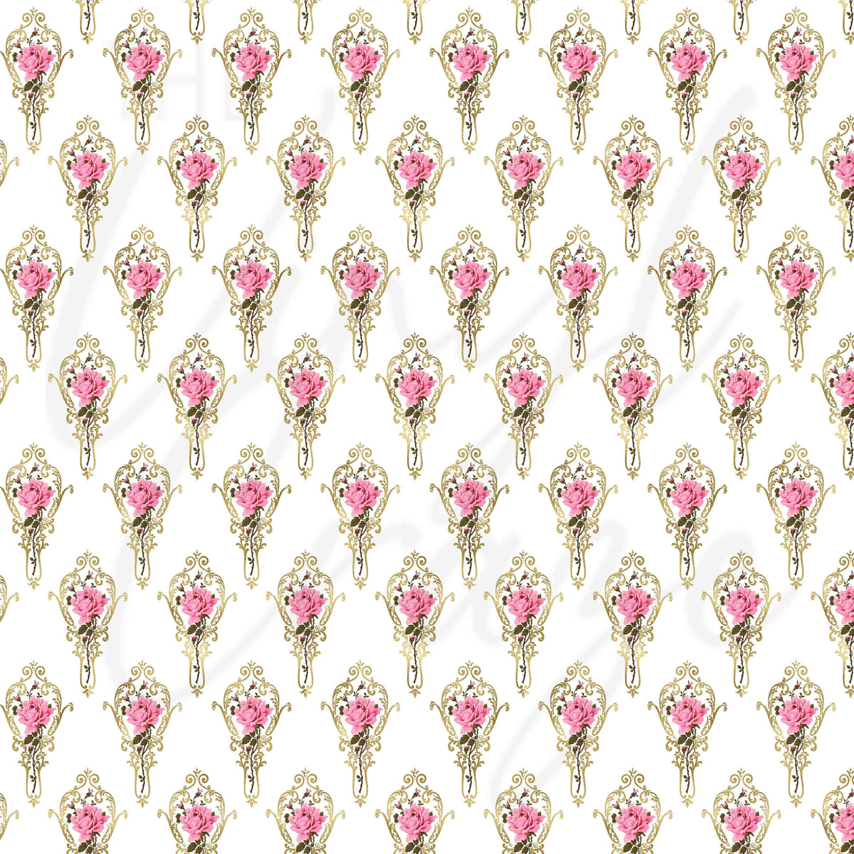 Vintage Pink Florals Adhesive Vinyl