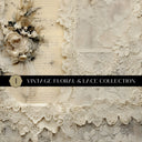 Vintage floral and lace Vinyl collection- 12x12 vinyl sheets-6 designs available