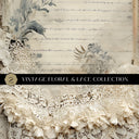 Vintage floral and lace Vinyl collection- 12x12 vinyl sheets-6 designs available
