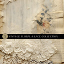 Vintage floral and lace Vinyl collection- 12x12 vinyl sheets-6 designs available