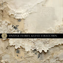 Vintage floral and lace Vinyl collection- 12x12 vinyl sheets-6 designs available