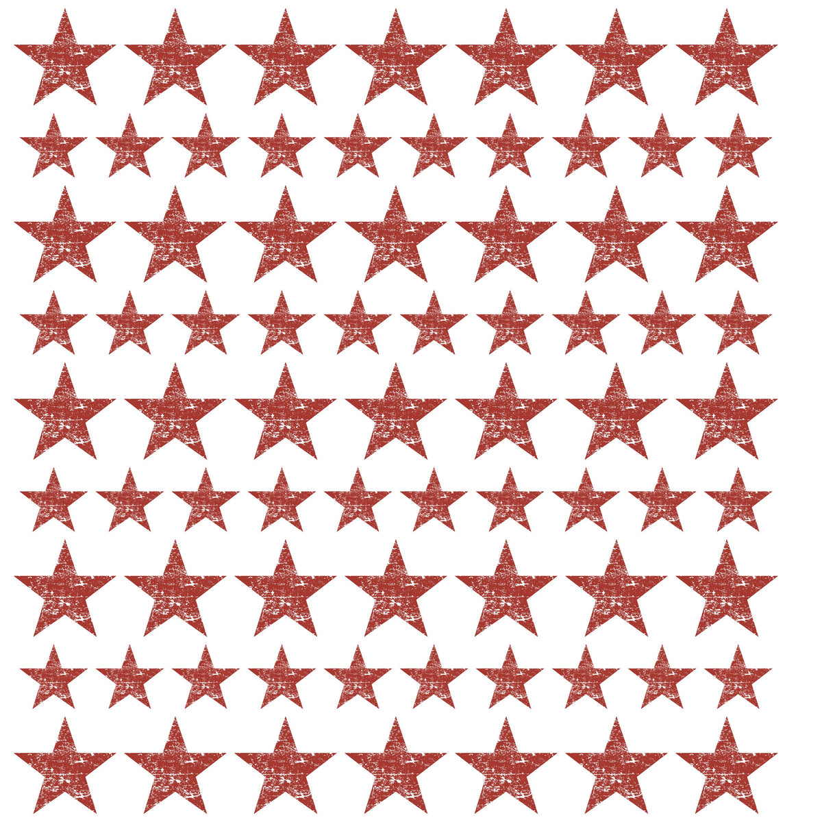 Vintage Stars red UV DTF Decal sheet 10x10 sheet