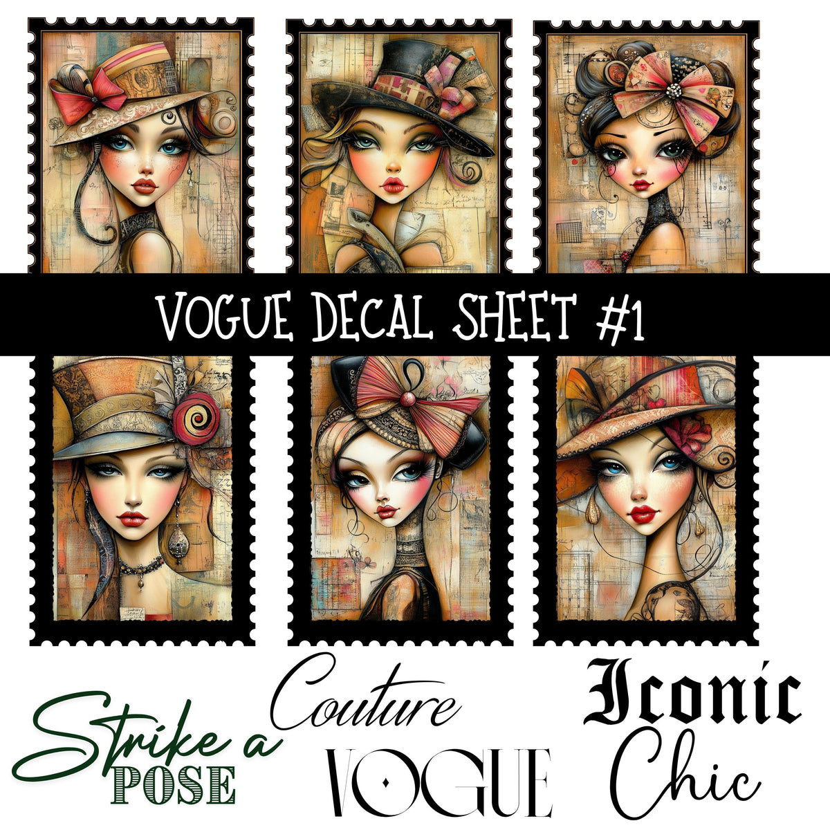 Vogue - UV DTF Decal sheet 2 Designs