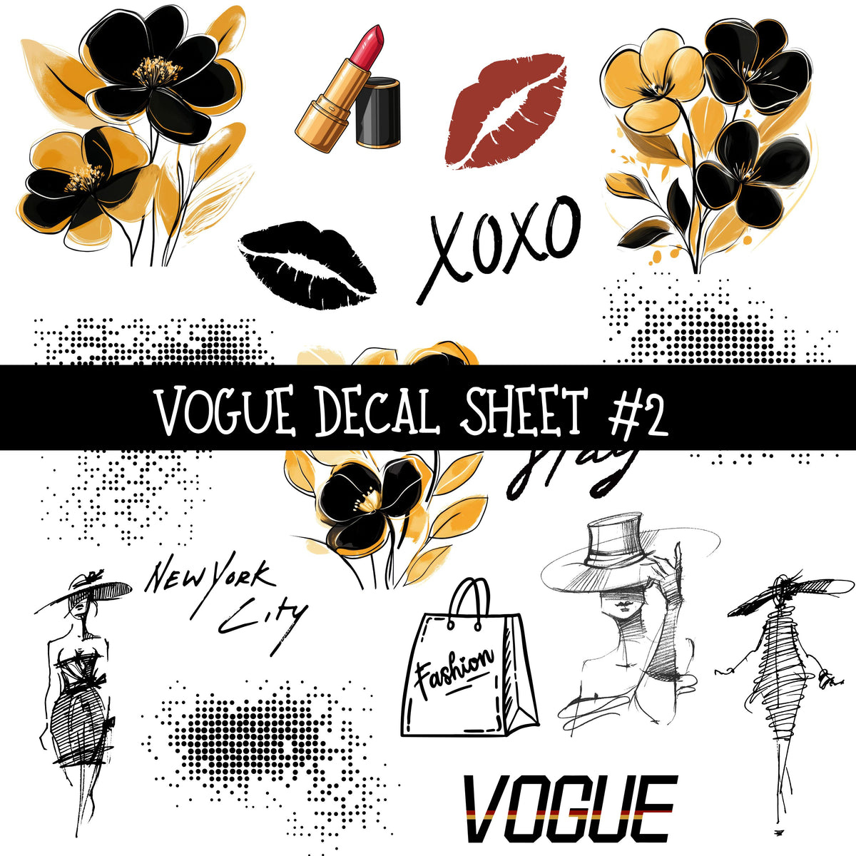 Vogue - UV DTF Decal sheet 2 Designs