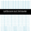 Watercolor Alice Doodle Patchwork Set