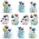 Watercolor Botanicals #1 UV DTF Decal sheet