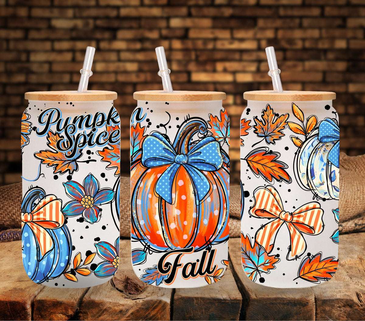 Pumpkin Spice Fall UV DTF Libbey wrap