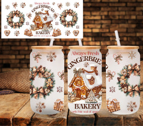 Leopard Gingerbread Bakery  UV DTF Libbey wrap