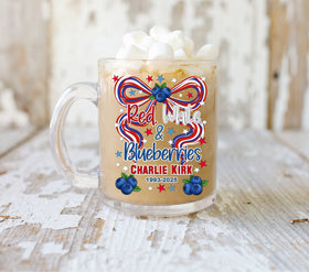 Red white and blueberries with bow UV DTF Decals