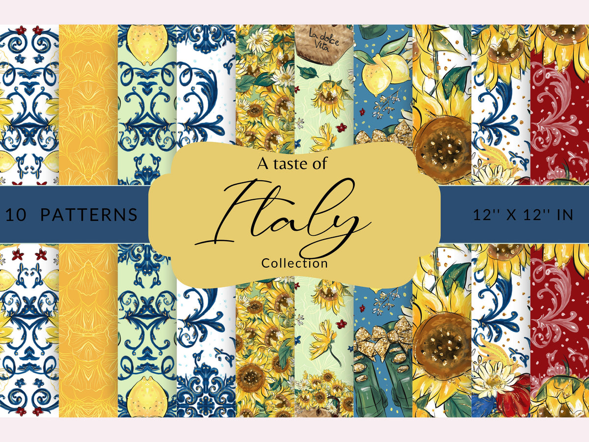 A taste of Italy Collection 12x12 Vinyl Sheets- 10 Designs Available