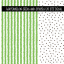 Watermelon Seeds and Stripes UV DTF Decal sheets