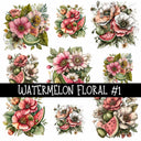 Watermelon Floral Collection UV Decal sheets 5 to choose from
