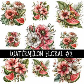 Watermelon Floral Collection UV Decal sheets 5 to choose from