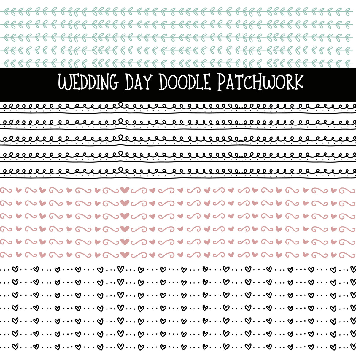 Wedding Day Doodle Patchwork Set