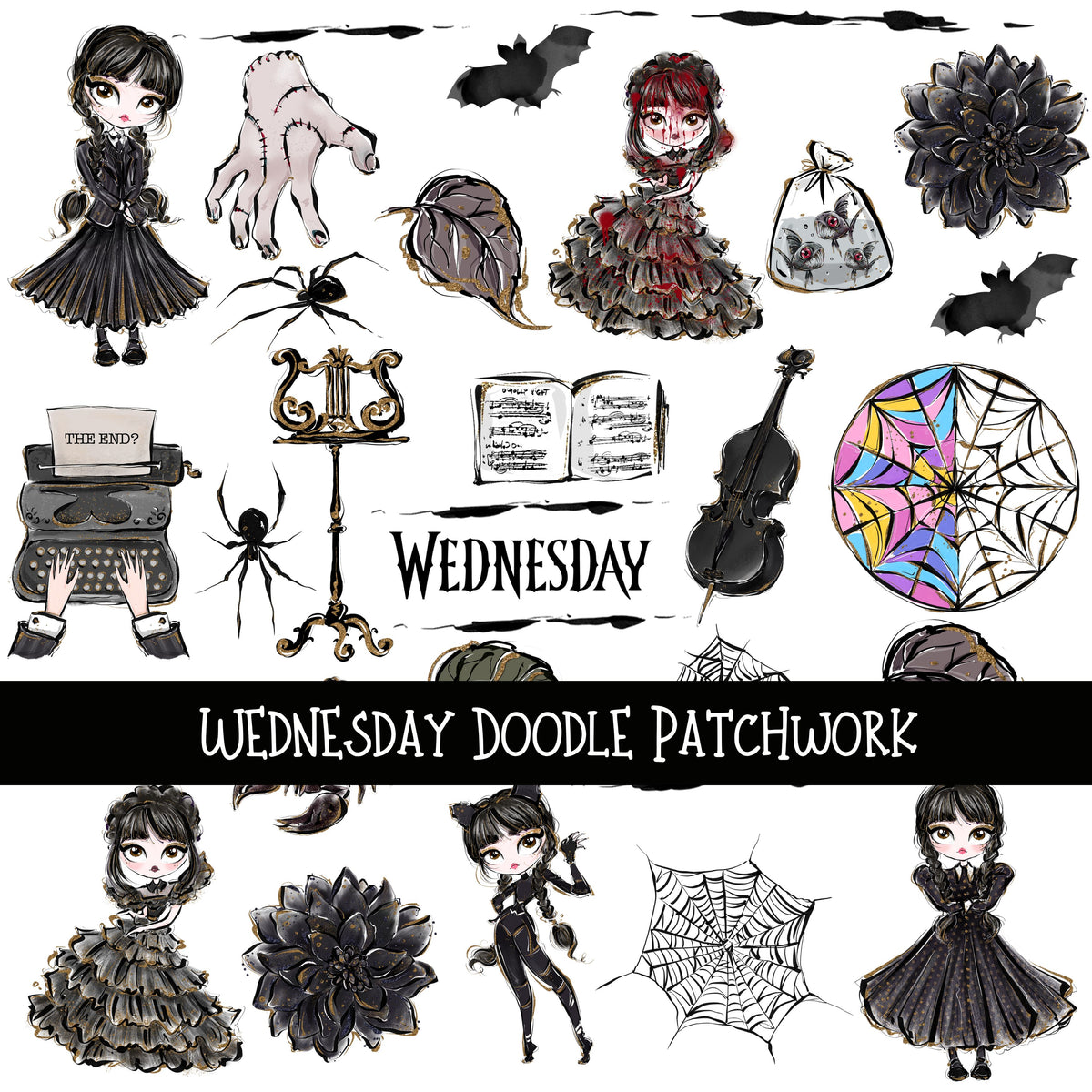 Wednesday Doodle Patchwork Set