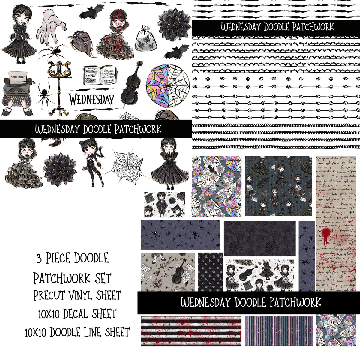 Wednesday Doodle Patchwork Set