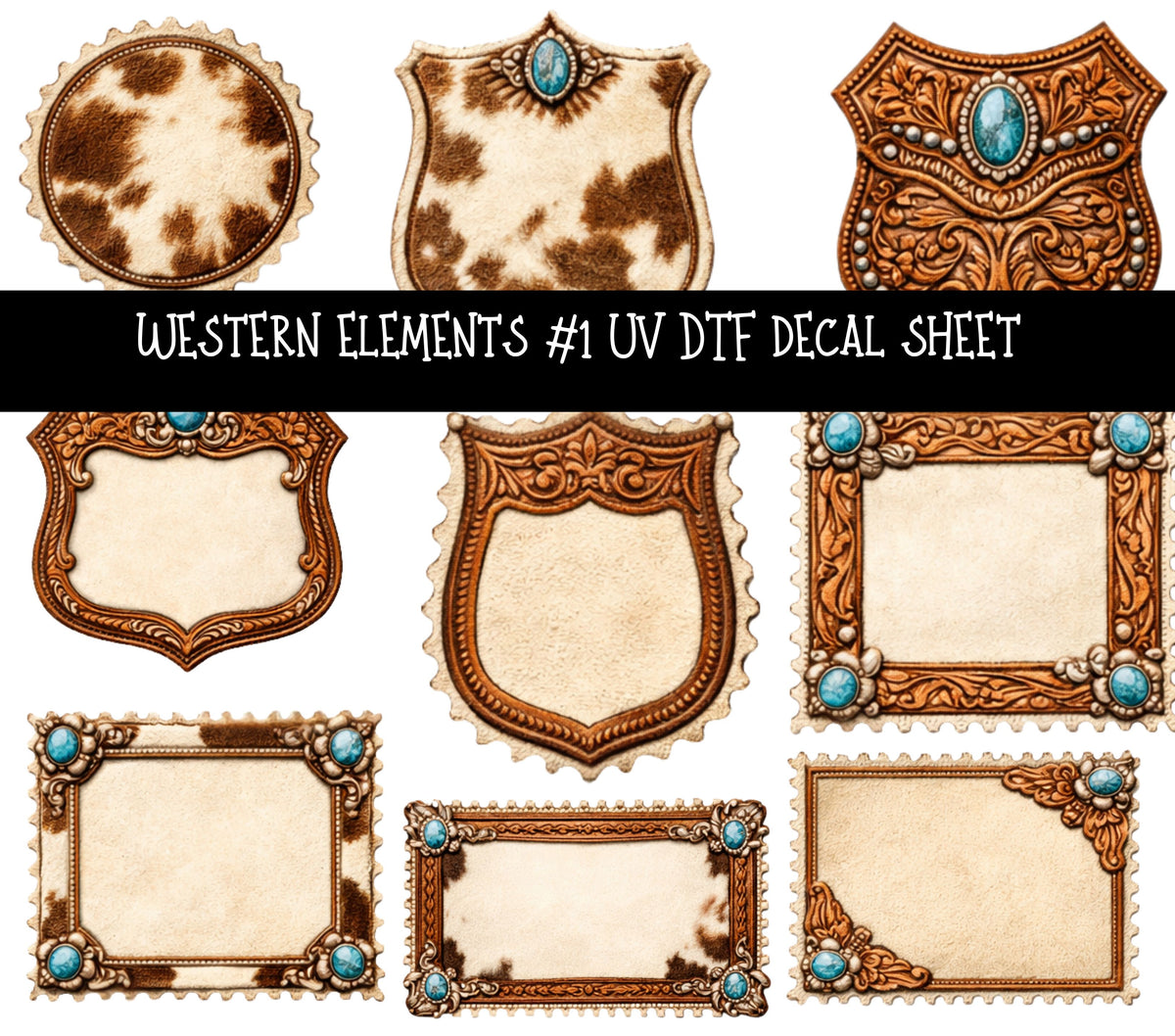 Western Elements UV DTF Decal sheets 11 designs available