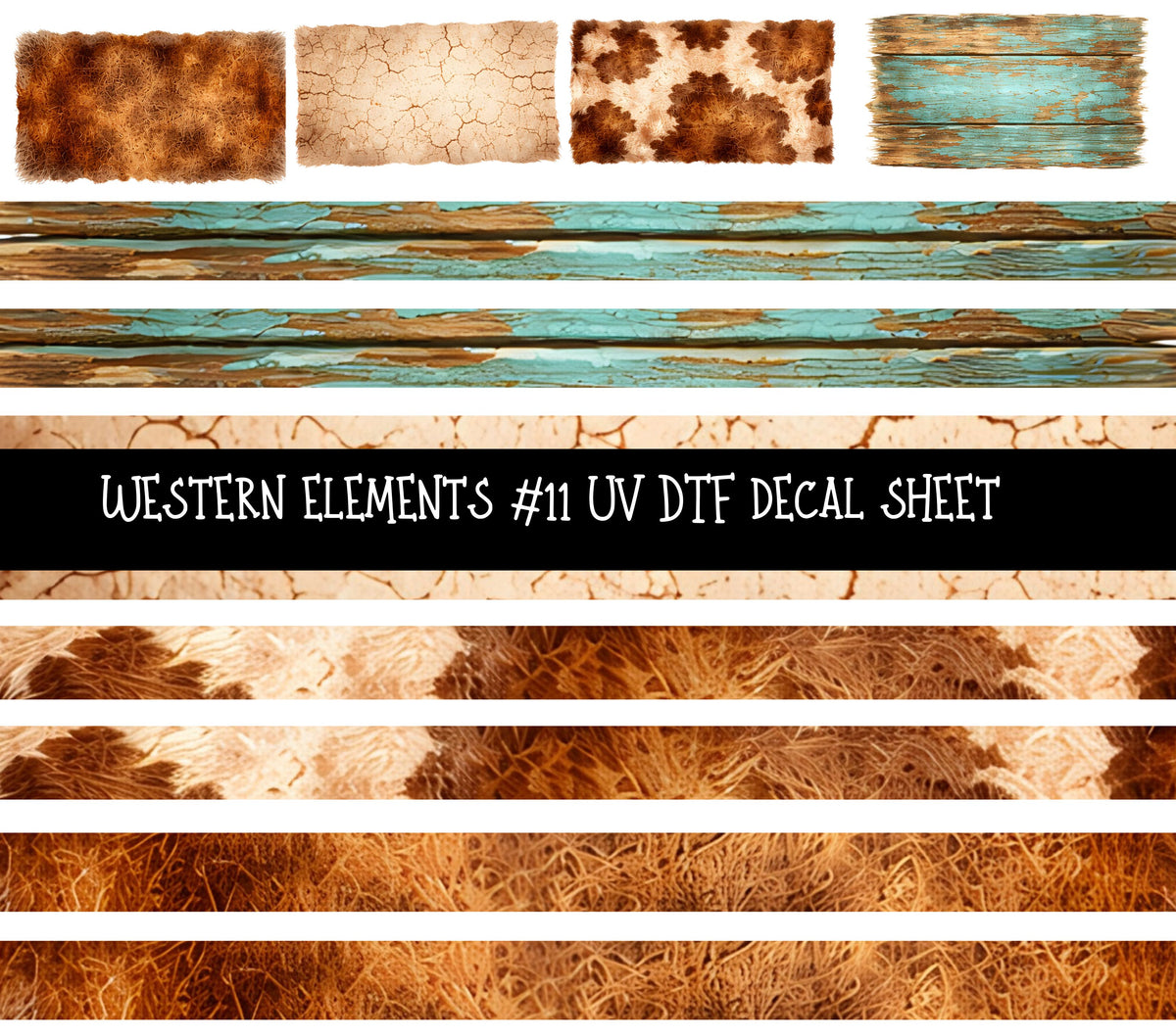 Western Elements UV DTF Decal sheets 11 designs available