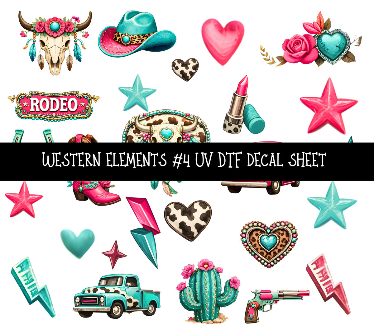 Western Elements UV DTF Decal sheets 11 designs available