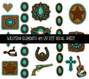 Western Elements UV DTF Decal sheets 11 designs available