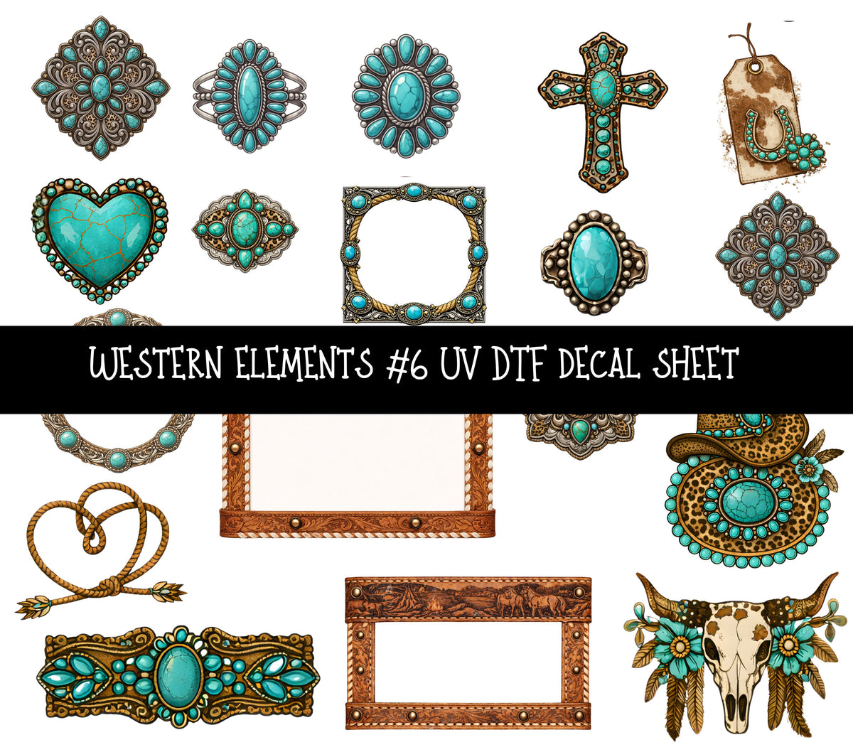 Western Elements UV DTF Decal sheets 11 designs available