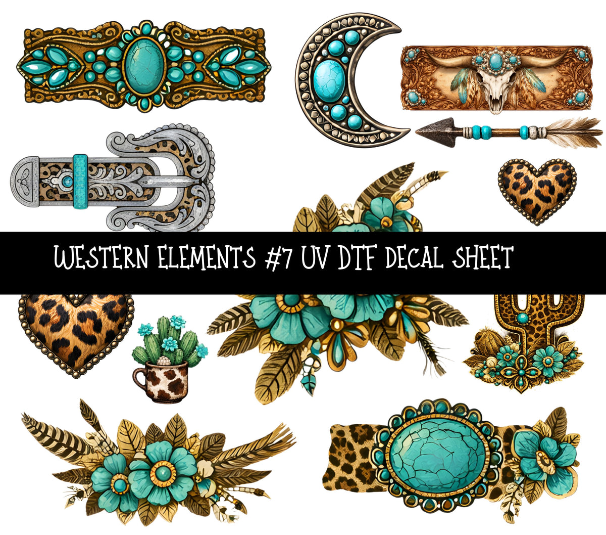 Western Elements UV DTF Decal sheets 11 designs available