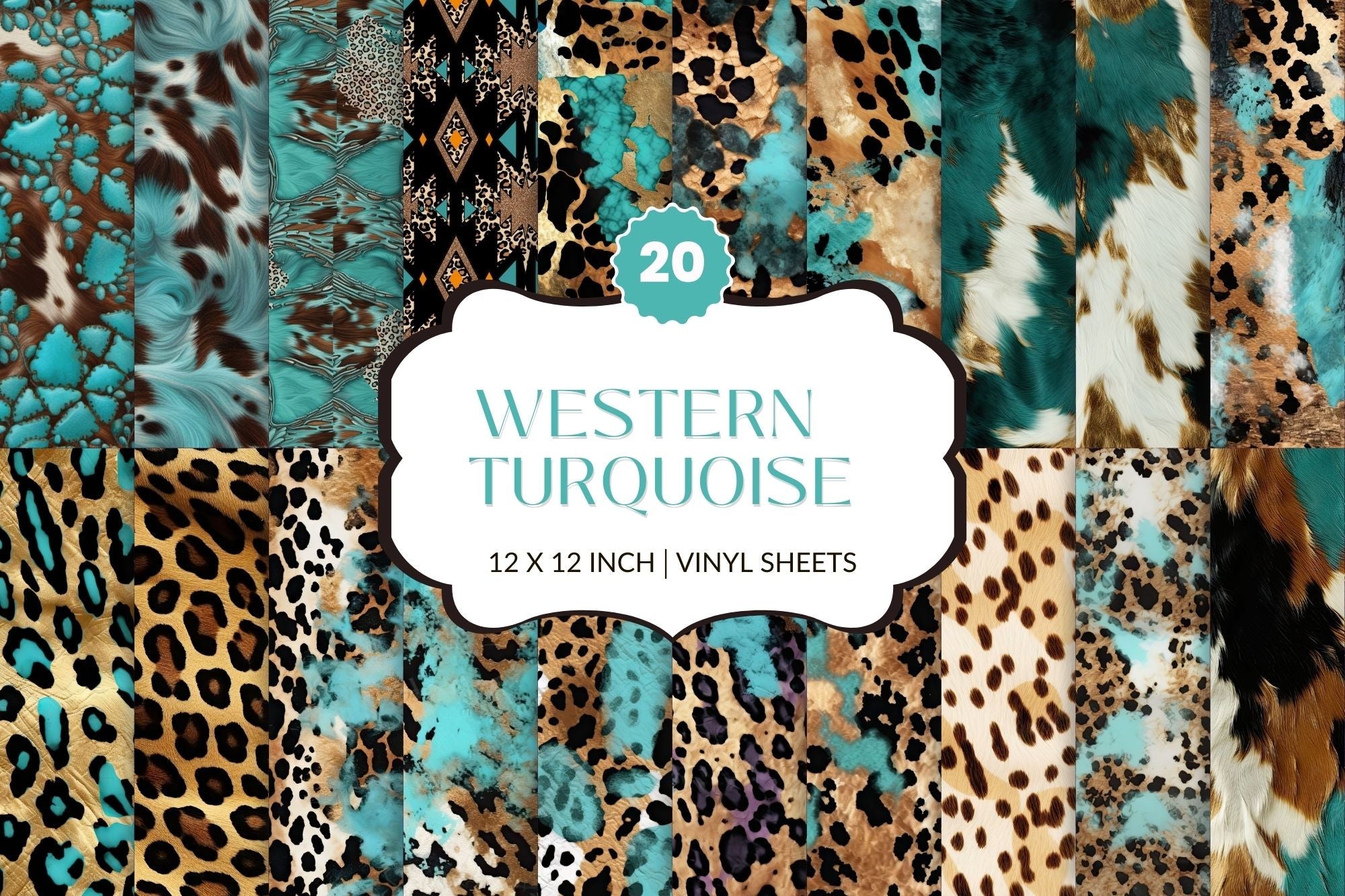 Western Turquoise Prints- 20 Patterns – Kraft Craze