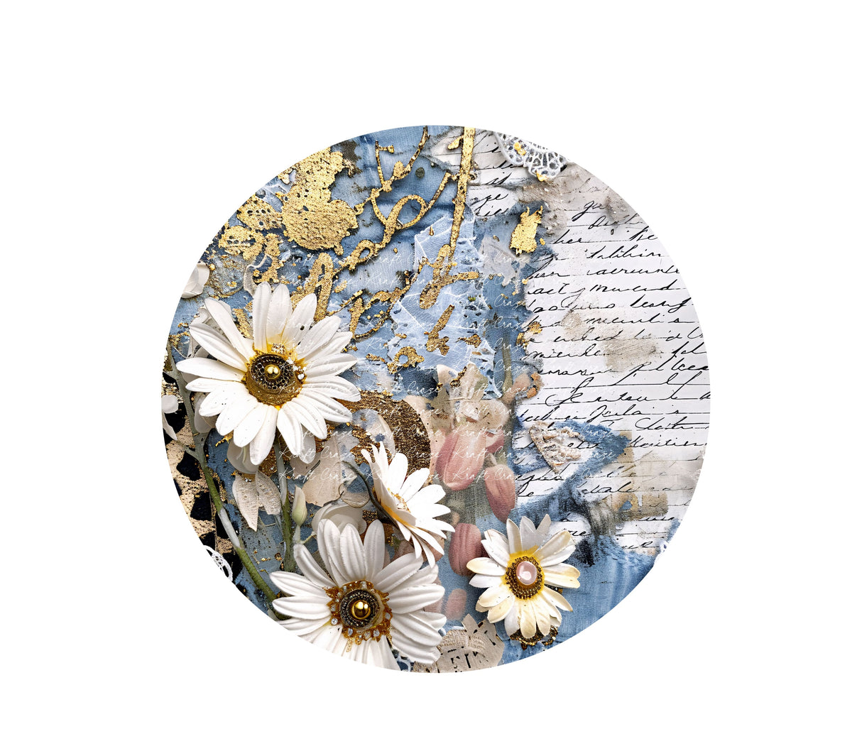 Daisies and Denim Tumbler Butt UV DTF Decals 5 Sizes