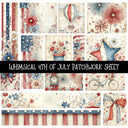 Whimsical 4th of July Patchwork precut vinyl sheet available in 12x12 or 6x6 sizes
