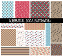 Whimsical Dogs Doodle Patchwork Set