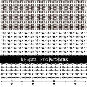 Whimsical Dogs Doodle Patchwork Set