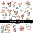 Whimsical Nurse Doodle Patchwork Sets 2 styles available
