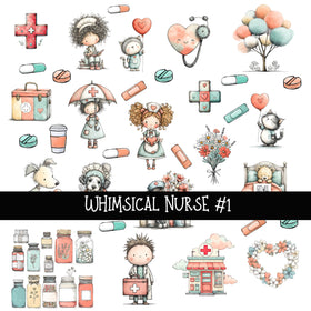 Whimsical Nurse Doodle Patchwork Sets 2 styles available