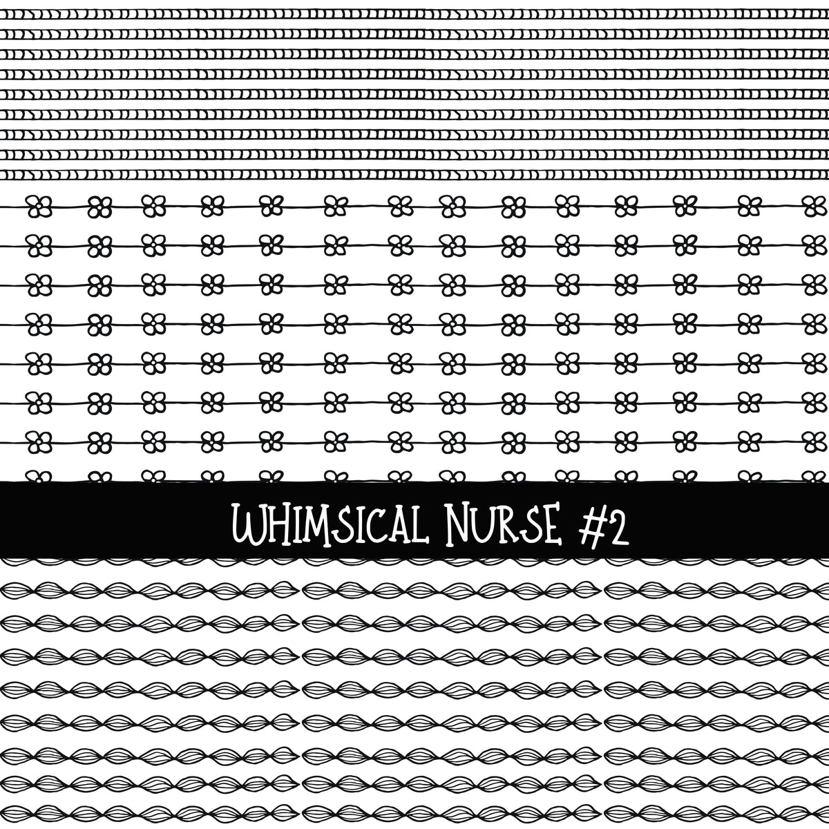 Whimsical Nurse Doodle Patchwork Sets 2 styles available