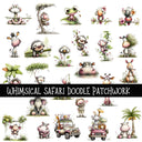 Whimsical Safari Doodle Patchwork Set