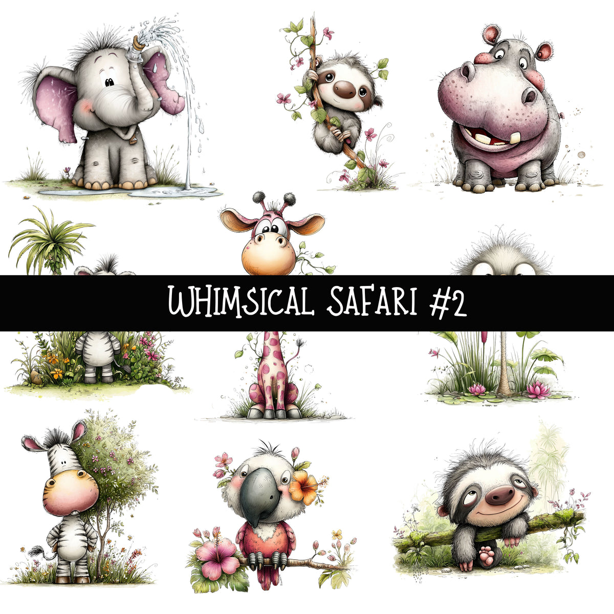 Whimsical Safari UV DTF Decal sheets 5 to choose from