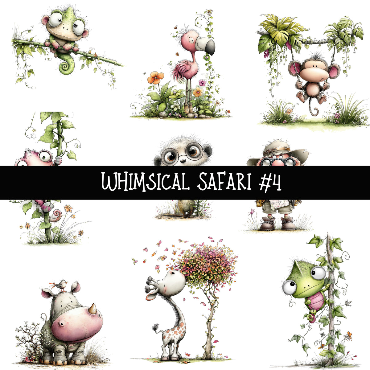 Whimsical Safari UV DTF Decal sheets 5 to choose from