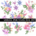 Whimsical Spring Flowers- UV DTF Decal sheet