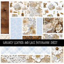 Whiskey Leather and Lace  Patchwork precut vinyl sheet available in 12x12 or 6x6 sizes