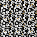 White Daisies on Black Adhesive Vinyl