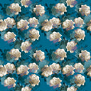 White Rose on Blue - Adhesive Vinyl