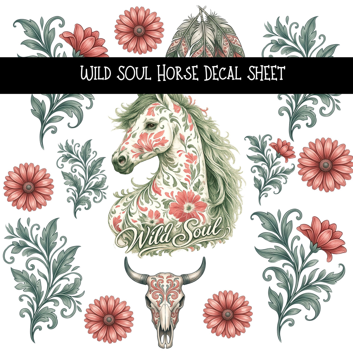 Wild Soul Horse UV DTF Decal sheets