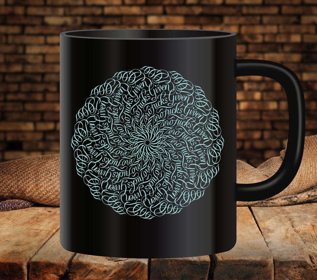 Zero fucks given mandala UV DTF Decals- 5 color options