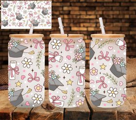 Floral Graduation UV DTF Libbey wrap