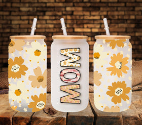 Mom floral UV DTF Libbey wrap