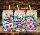 Hello Summer Sea Turtle UV DTF Libbey wrap