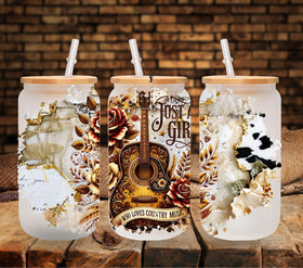 Just a girl who loves country UV DTF Libbey wrap
