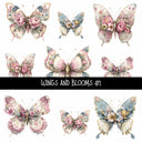 Wings and Blooms UV DTF Decal sheets 7 design Options  available