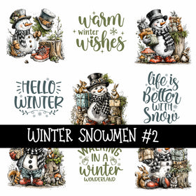 Winter snowmen Collection UV Decal sheets 2 designs